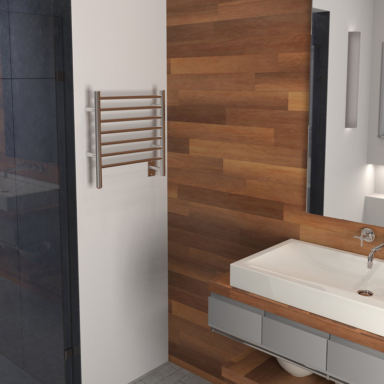 Radiant Small Brushed Stainless Steel Wall-Mounted Towel Warmer