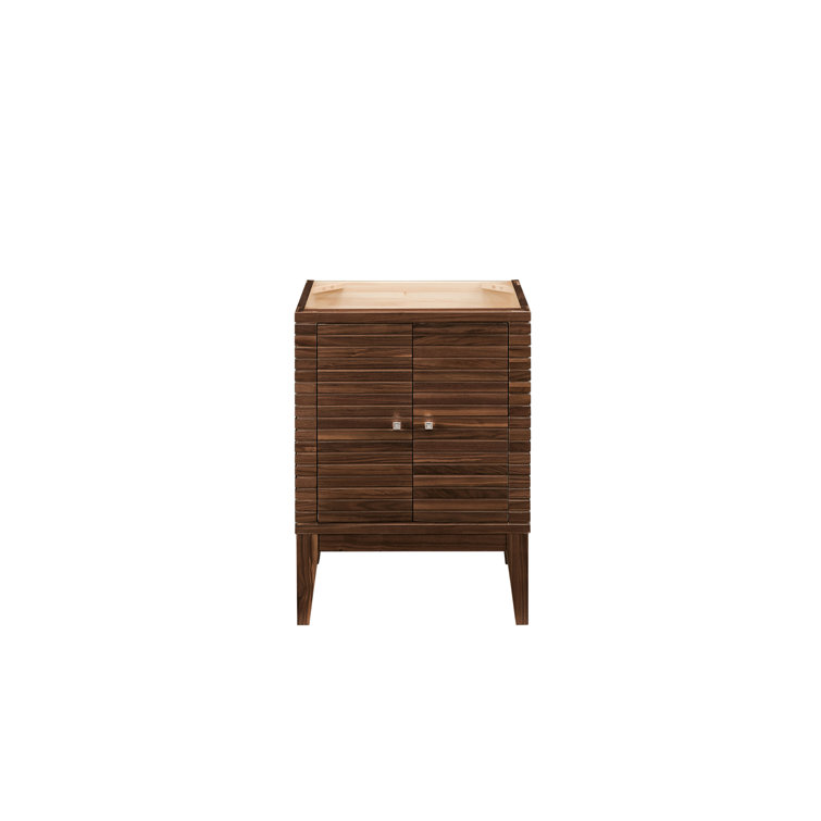 Linden 24" Mid-Century Walnut Solid Wood Bathroom Vanity Base