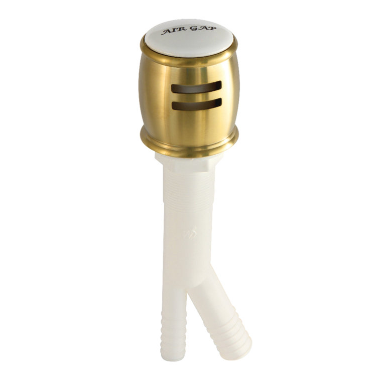 Brushed Brass Dishwasher Air Gap with Polyethylene Body