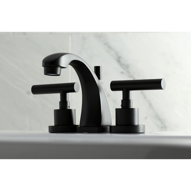 Matte Black Chrome Modern Widespread Bathroom Faucet