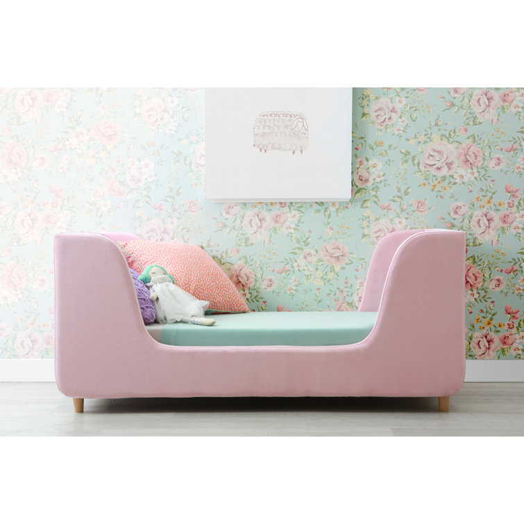 Sleek Sage Boucle Upholstered Toddler Daybed
