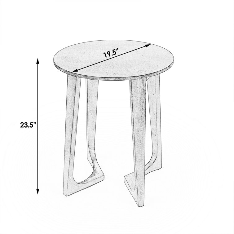 White Round Wood Modern Accent Table