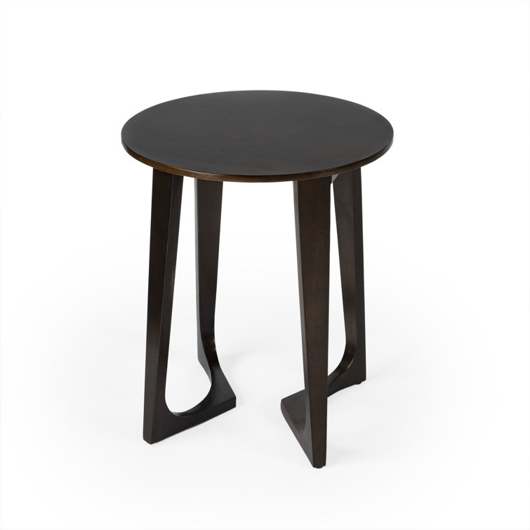Espresso Sheesham Solid Wood Round Modern End Table