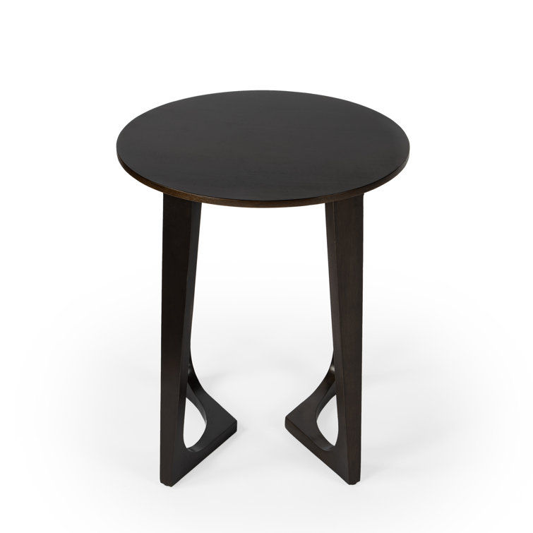 Espresso Sheesham Solid Wood Round Modern End Table