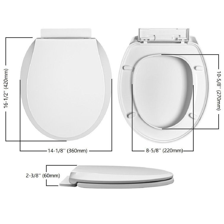 White Round Slow Close Toilet Seat with Lid