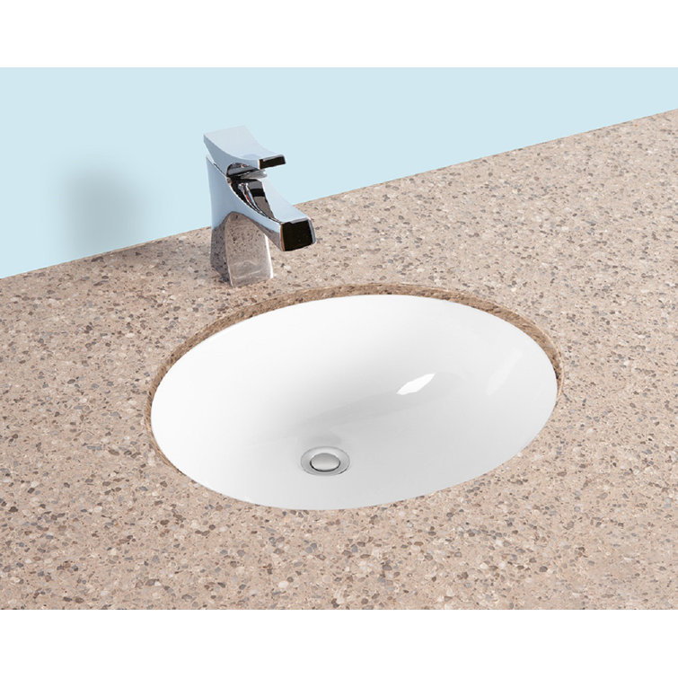 Winfield 19.5'' White Ceramic Oval Undermount Bathroom Sink