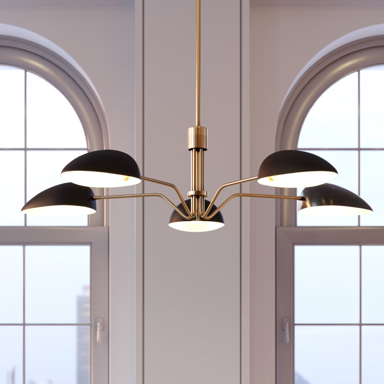 Midnight Black Steel 5-Light Sputnik Chandelier