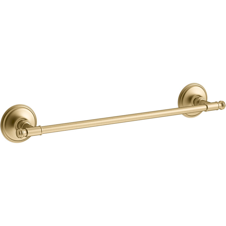 24" Vibrant Brushed Moderne Brass Wall Mounted Towel Bar
