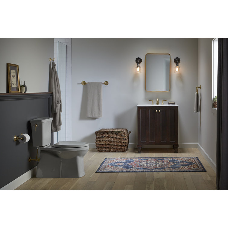 24" Vibrant Brushed Moderne Brass Wall Mounted Towel Bar