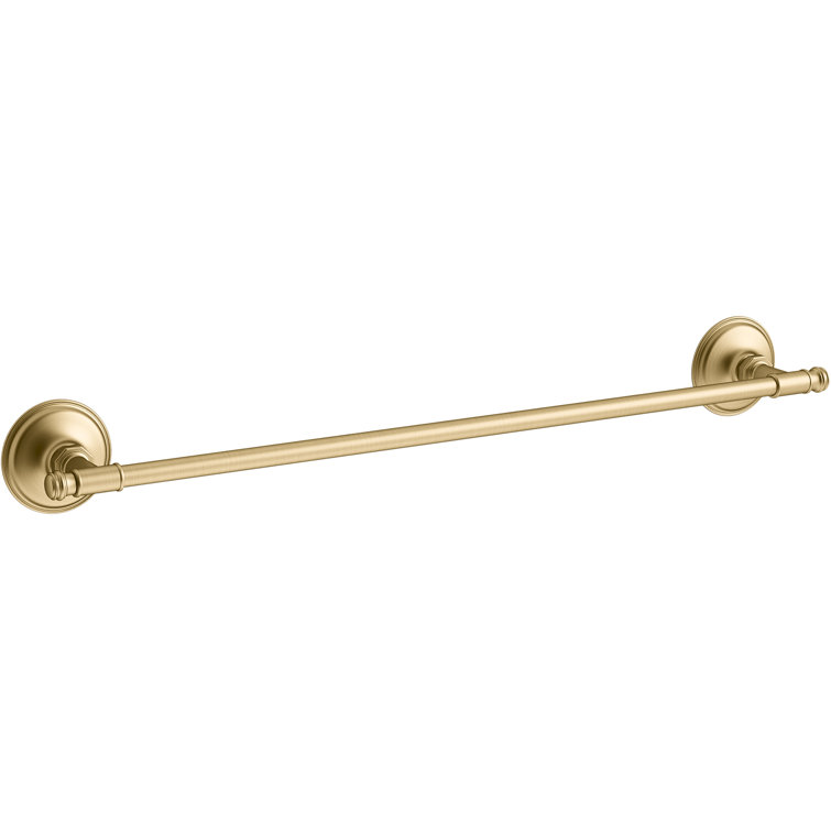 24" Vibrant Brushed Moderne Brass Wall Mounted Towel Bar