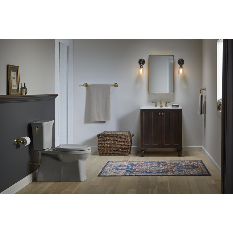 Vibrant Brushed Moderne Brass Wall Mounted Towel Ring