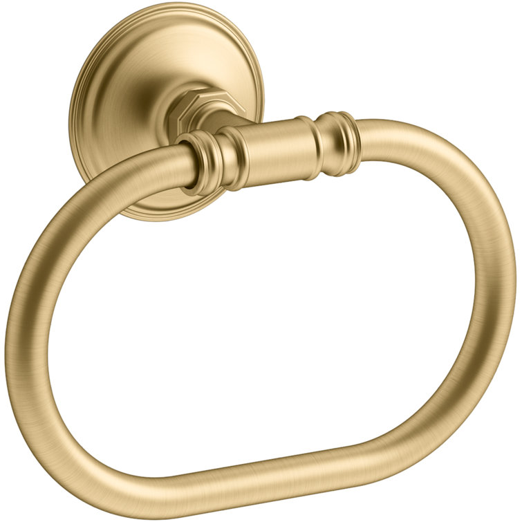 Vibrant Brushed Moderne Brass Wall Mounted Towel Ring