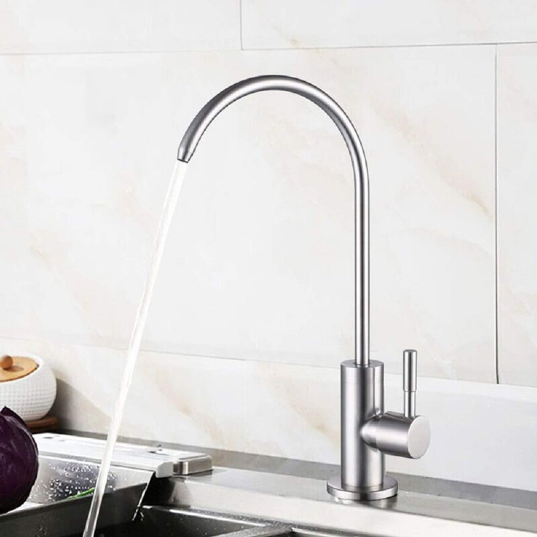Brushed Nickel High Arc Kitchen Water Filter Faucet