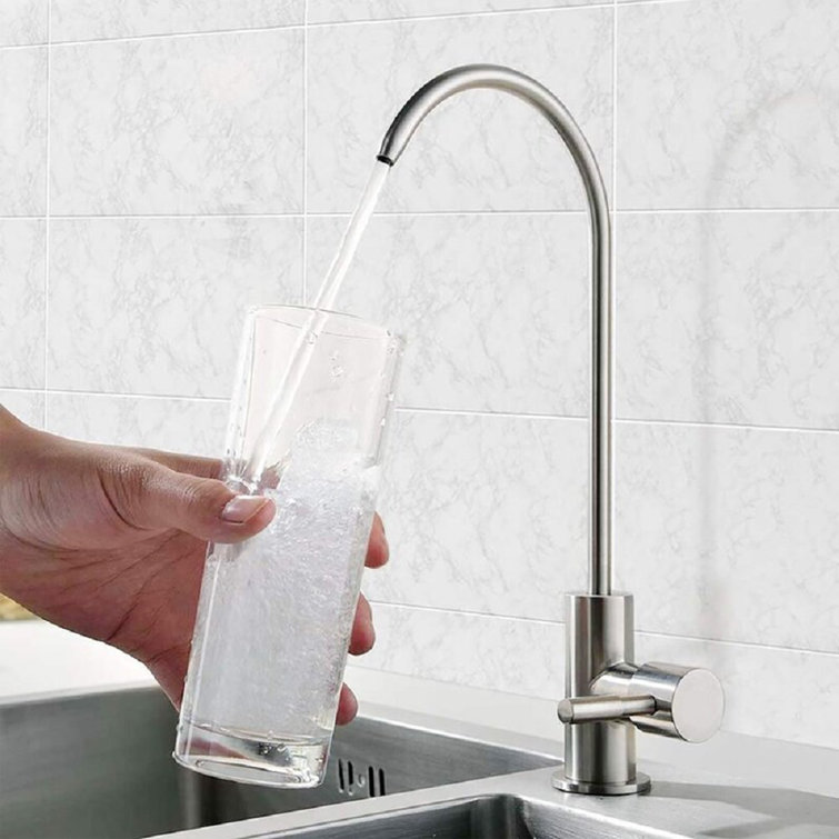 Brushed Nickel High Arc Kitchen Water Filter Faucet