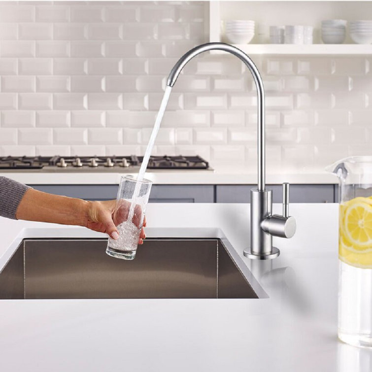 Brushed Nickel High Arc Kitchen Water Filter Faucet