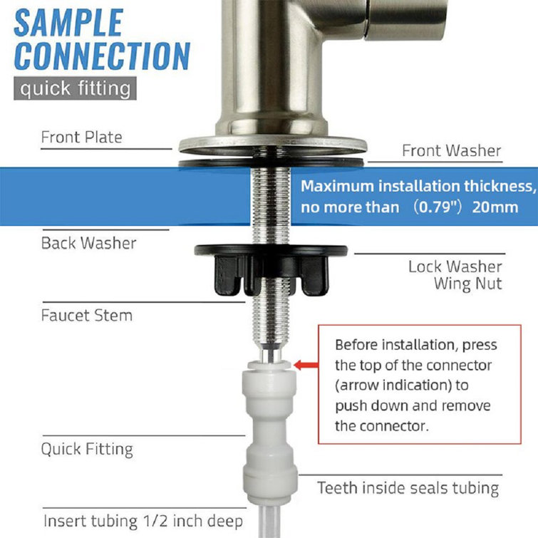 Brushed Nickel High Arc Kitchen Water Filter Faucet