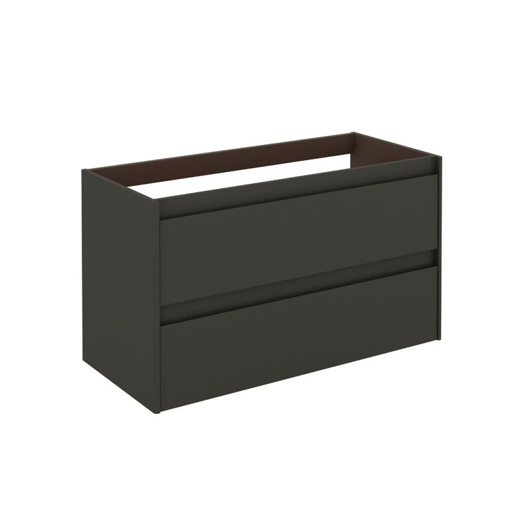 Ambra 39.3" Glossy Anthracite Wall Mounted Single Vanity Base