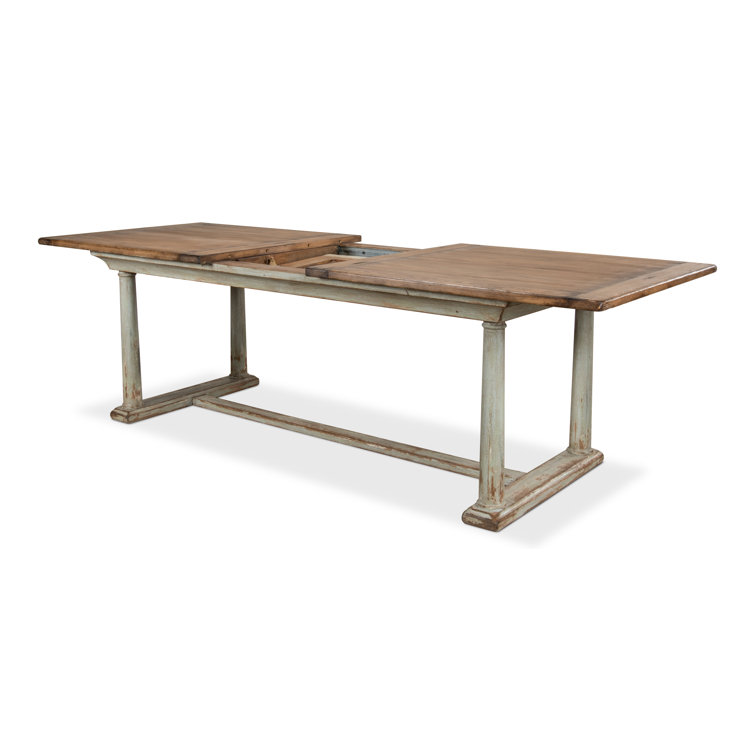 Amelia Extendable Pine Wood Dining Table with Sage Base