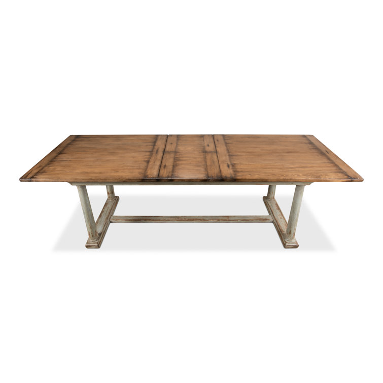 Amelia Extendable Pine Wood Dining Table with Sage Base