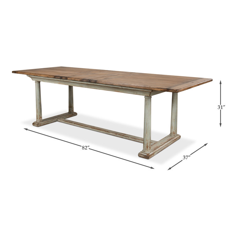 Amelia Extendable Pine Wood Dining Table with Sage Base