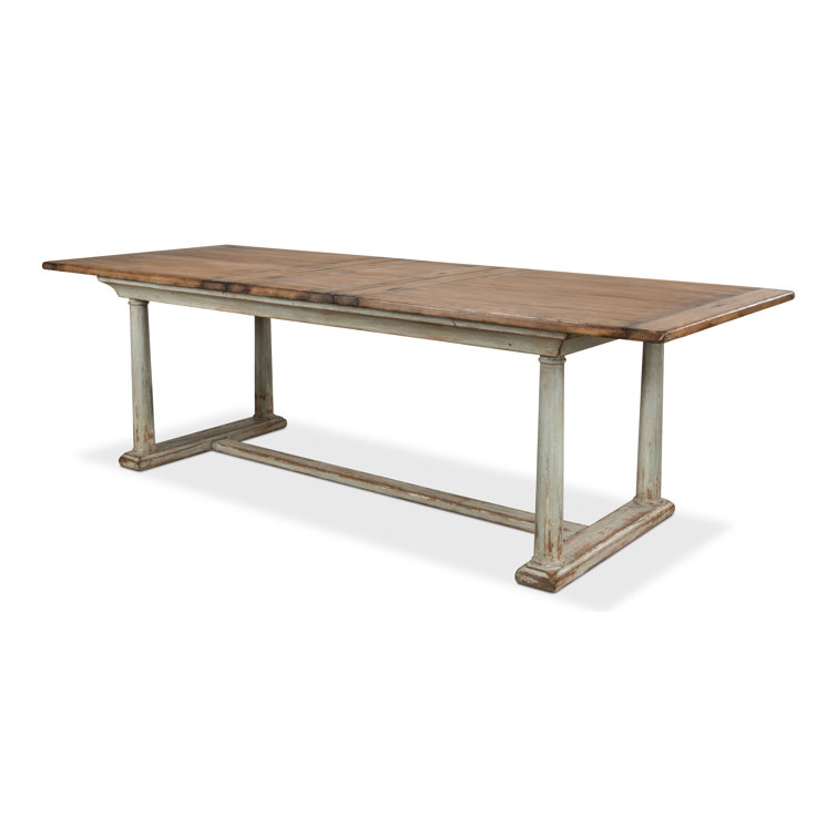 Amelia Extendable Pine Wood Dining Table with Sage Base