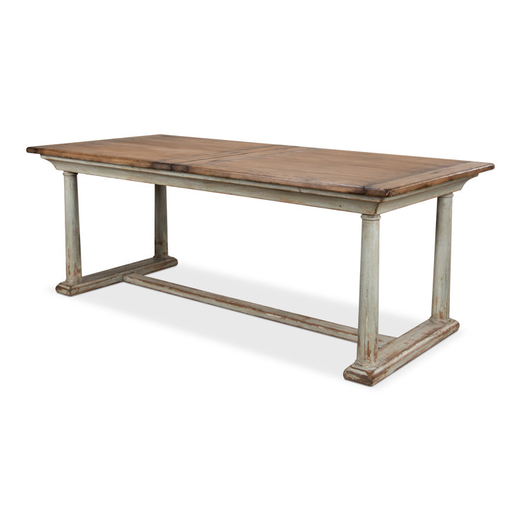Amelia Extendable Pine Wood Dining Table with Sage Base