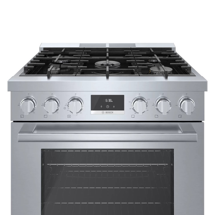 30" Stainless Steel Free-Standing Convection Gas Range