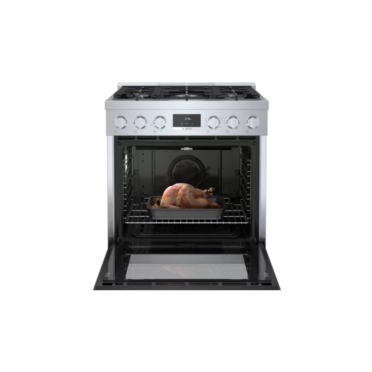 30" Stainless Steel Free-Standing Convection Gas Range