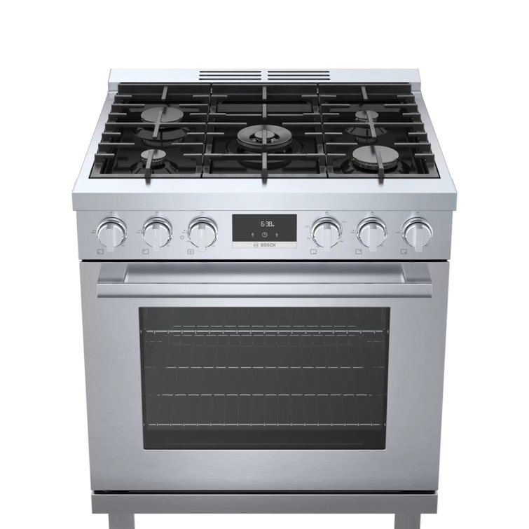 30" Stainless Steel Free-Standing Convection Gas Range
