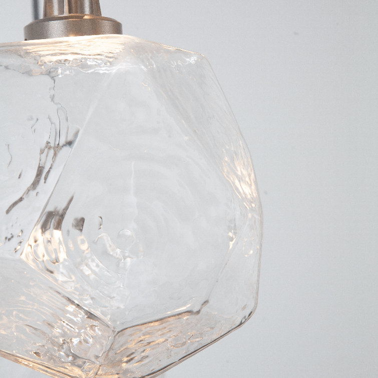 Gem 5-Light Satin Nickel LED Cluster Pendant with Clear Glass Shades