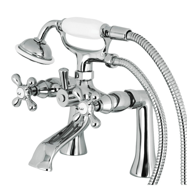 Victorian Elegance 7" Polished Chrome Clawfoot Tub Filler with Hand Shower