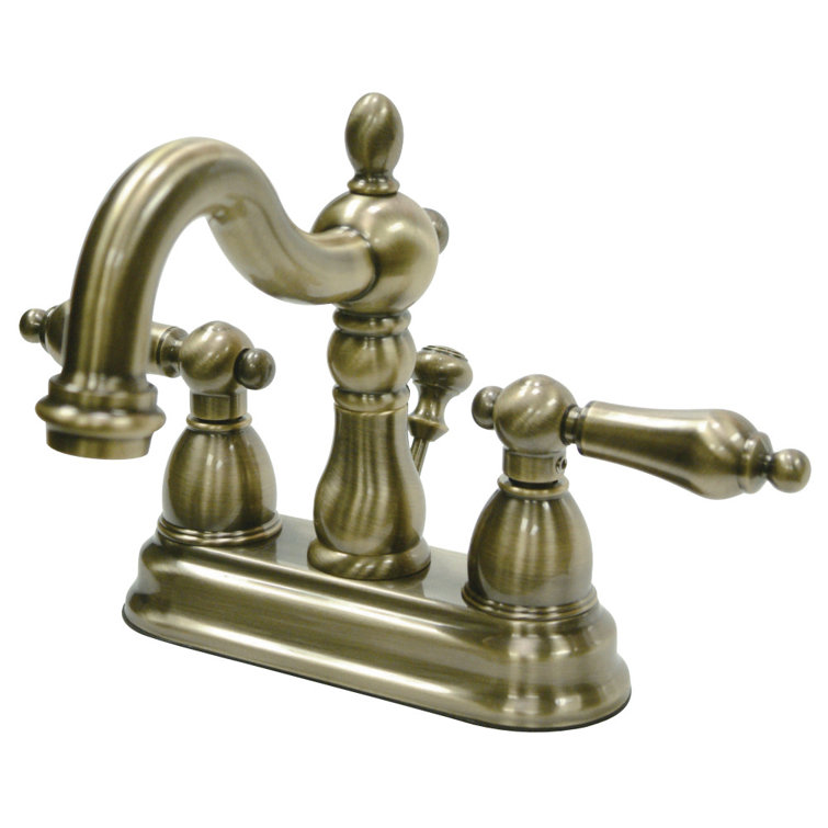 Heritage Dual Lever Antique Brass Bathroom Faucet