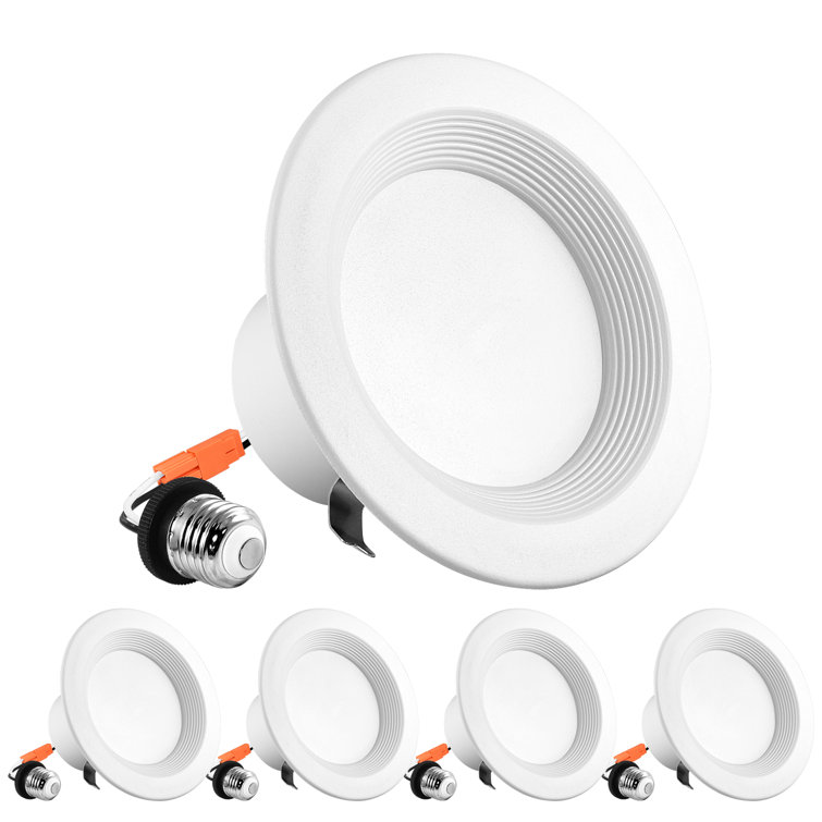 4-Inch White Aluminum Dimmable LED Recessed Lighting Kit