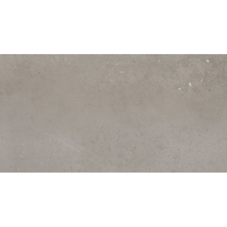Large 12" x 23" Matte Gray Porcelain Stone Look Tile