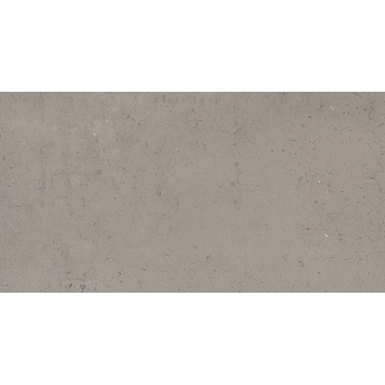 Large 12" x 23" Matte Gray Porcelain Stone Look Tile