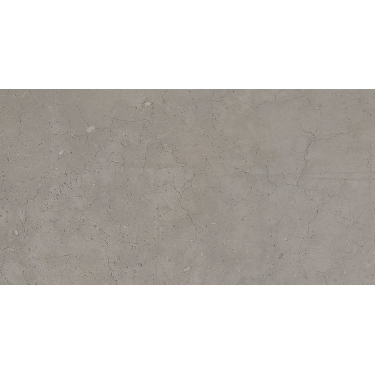 Large 12" x 23" Matte Gray Porcelain Stone Look Tile