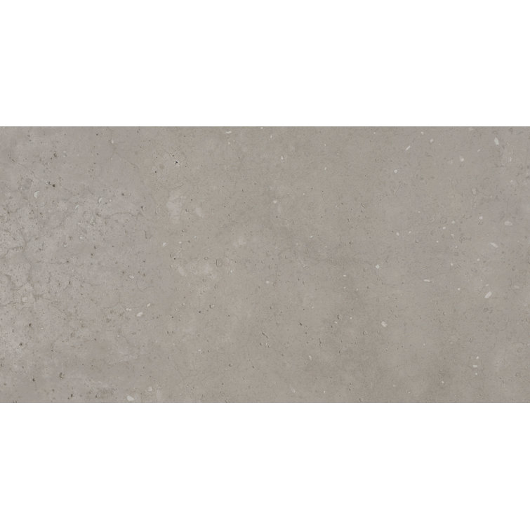 Large 12" x 23" Matte Gray Porcelain Stone Look Tile