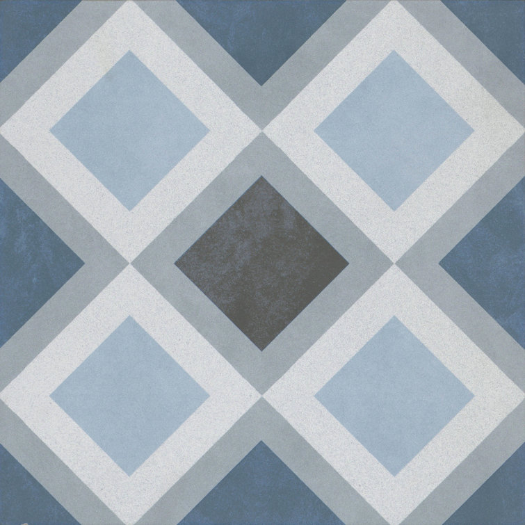 Design Blue and Gray Matte Porcelain Wall & Floor Tile