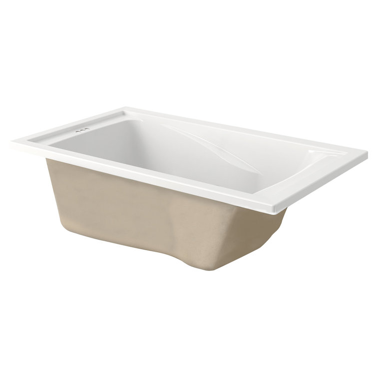 Evolution 60'' x 36'' White Acrylic Drop-In Soaking Bathtub