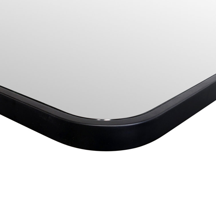 Trinity 32" x 22" Black Wood Full Length Rectangular Mirror