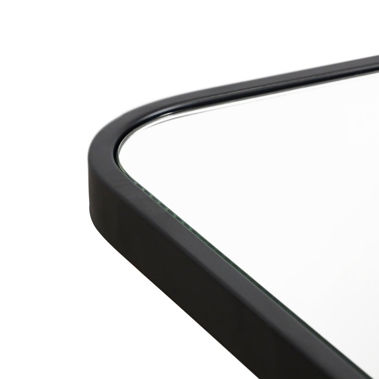 Trinity 32" x 22" Black Wood Full Length Rectangular Mirror