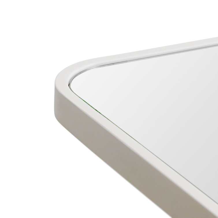 Trinity 40" x 22" White Stainless Steel Rectangular Mirror