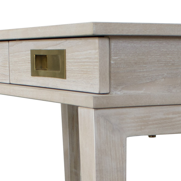 Contemporary Cerused Oak Home Office Desk with 3 Drawers