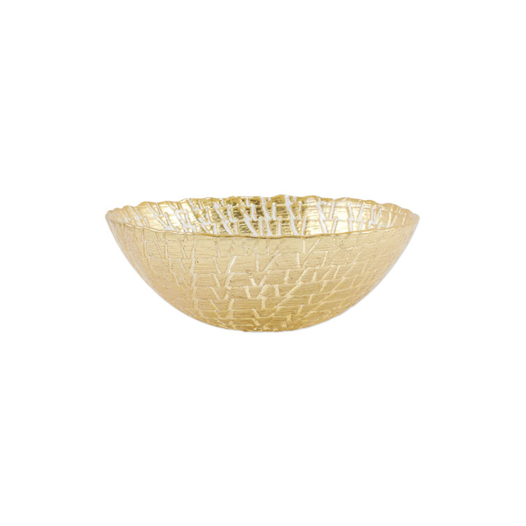 Rufolo 6.5'' Handmade Glass Serving Bowl with Gold Crocodile Design