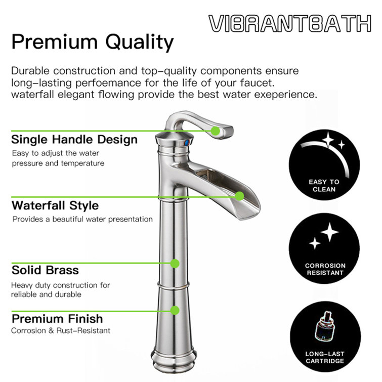 Brushed Nickel Single Handle High Arc Bathroom Faucet