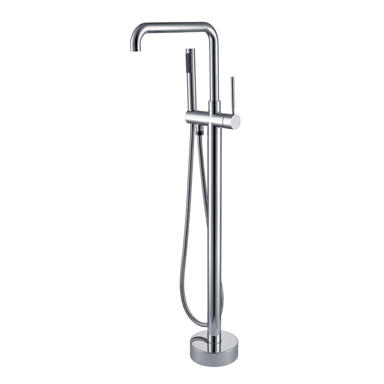 Chrome Freestanding High Arc Tub Filler with Lever Handle