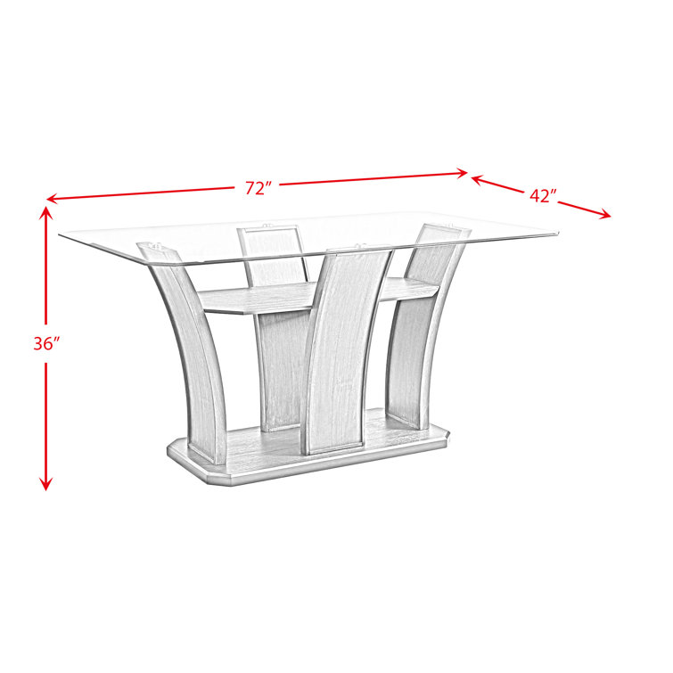 Acton 5-Piece Glass Top Pedestal Dining Set with 4 Chairs