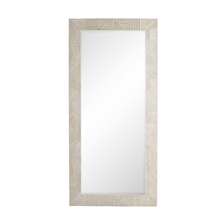 Marsh Serene Full-Length Grooved Wood Rectangular Mirror