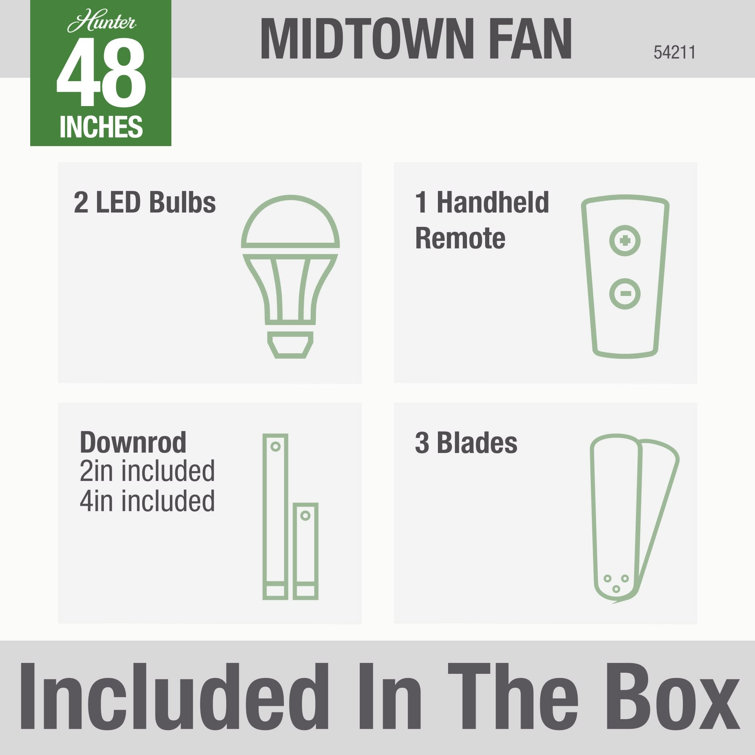 Midtown Fresh White 48" Contemporary Ceiling Fan with LED Light and Remote