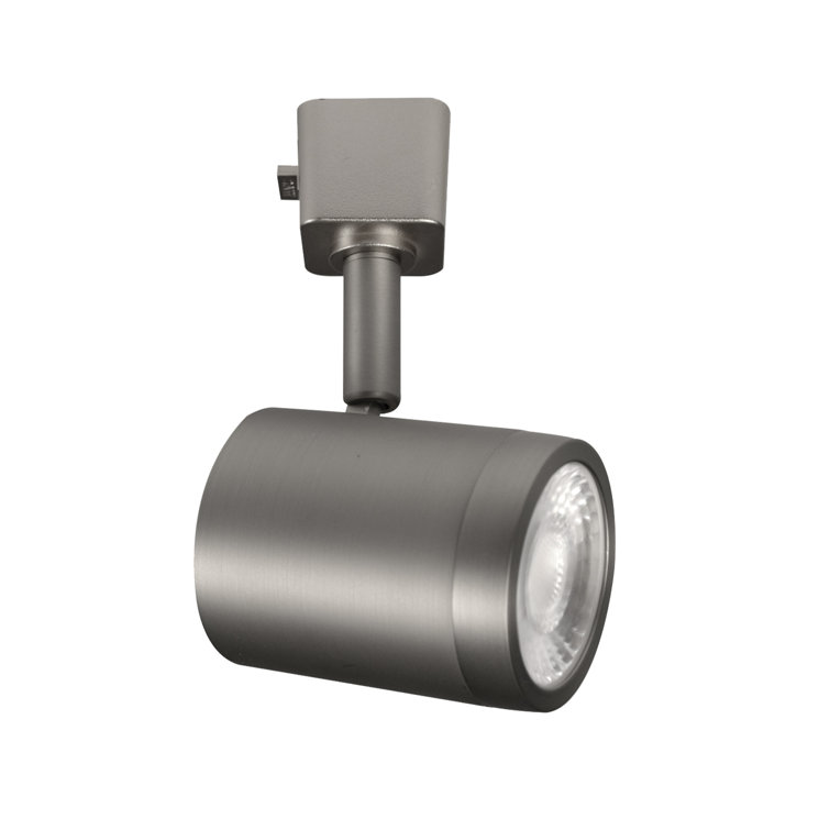 Brushed Nickel LED Adjustable Track Head with Clear Glass Lens